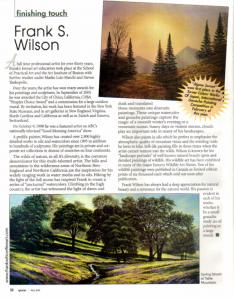 Artist Frank Wilson Featured In Northern California Spaces Magazine